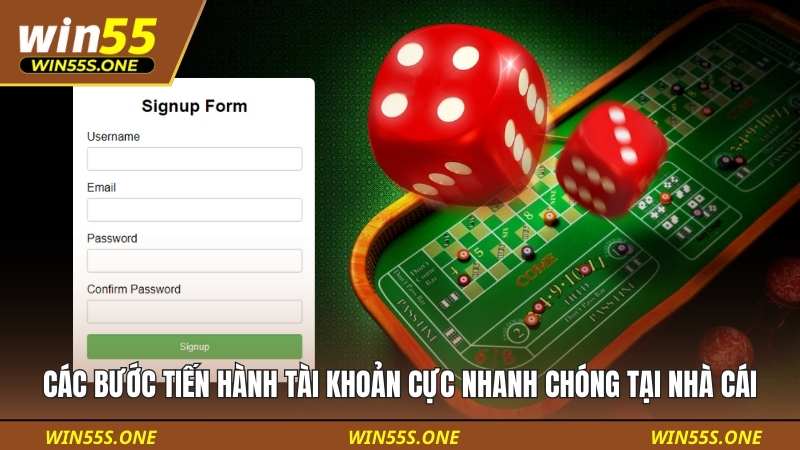 đăng ký win55 2 Các bước tiến hành tài khoản cực nhanh chóng tại nhà cái